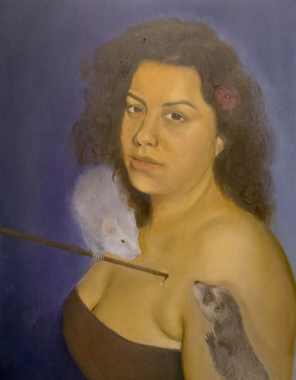 Mamu Quilla, Oil on Panel Portrait Art, 18” x 14”